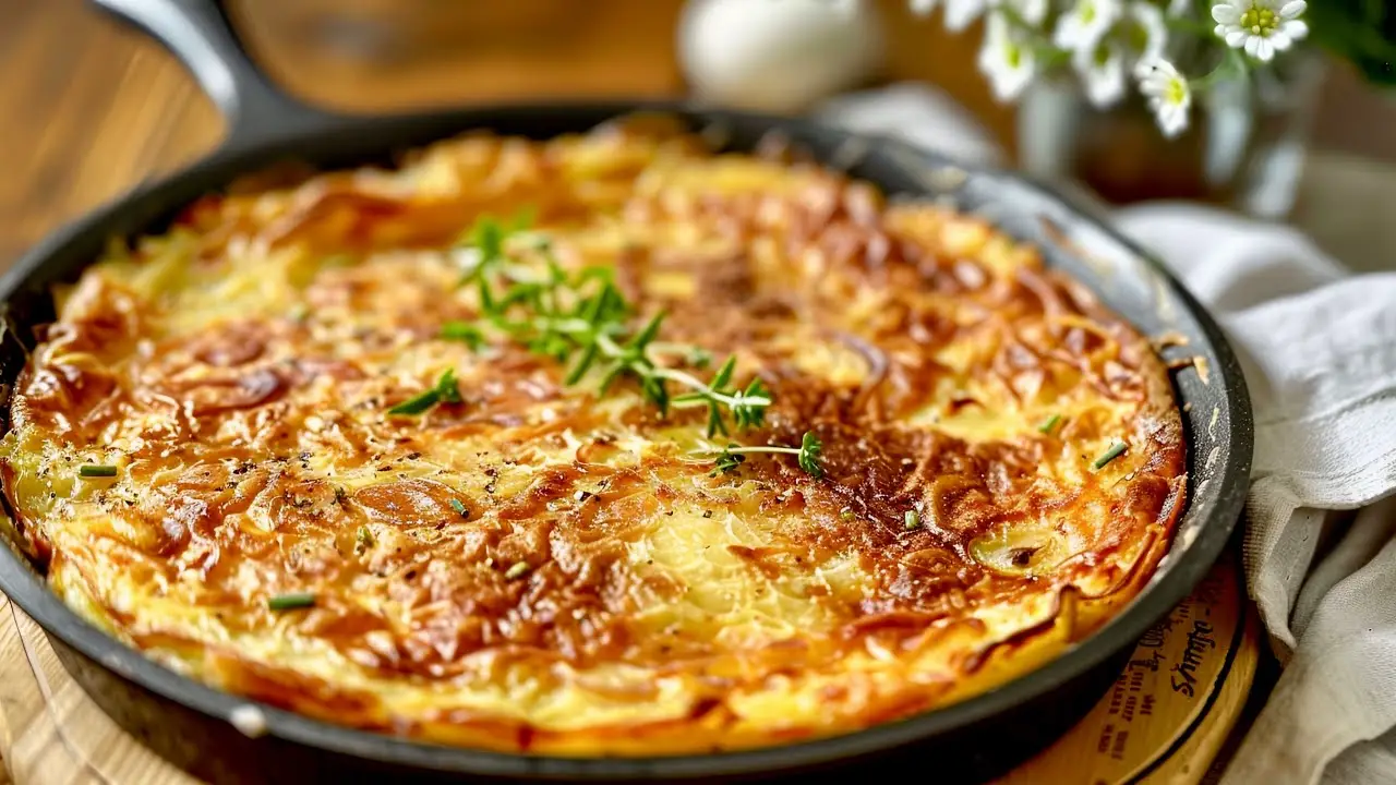 Just mix onions, potatoes and eggs! Dinner is ready! Only 5 minutes!