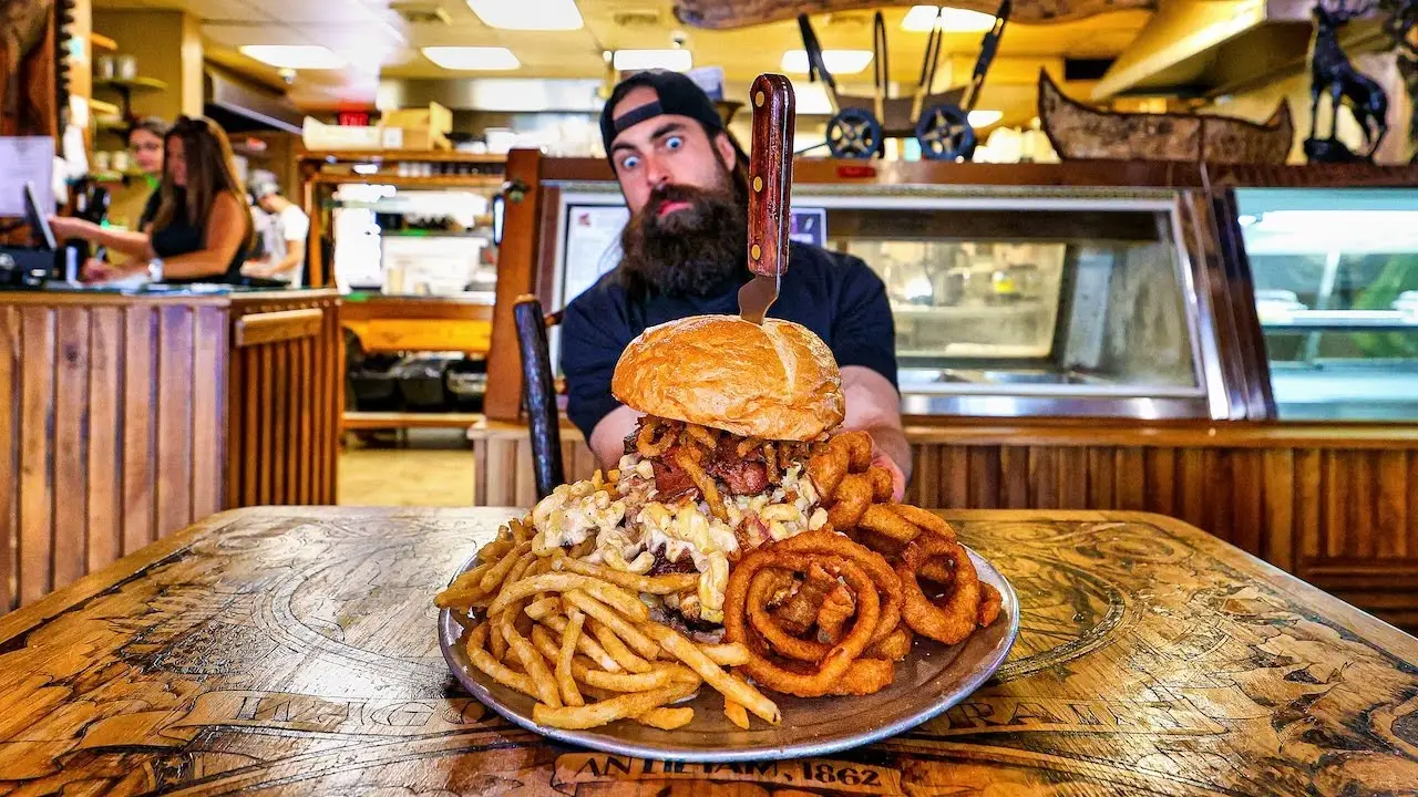 THE 'GRAVEYARD BURGER' CHALLENGE HAS BEEN FAILED OVER 500 TIMES! | BeardMeatsFood
