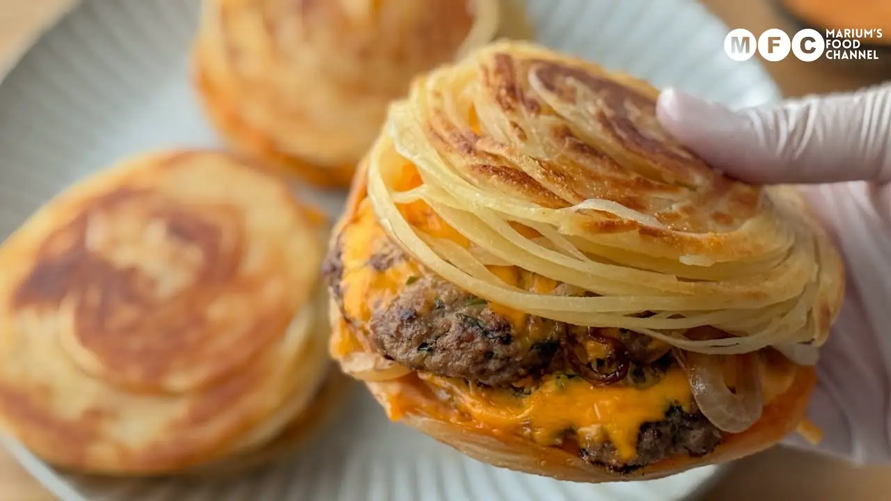 Dubai Viral Paratha Smash Burger Recipe | Double Beef Patty Burger Recipe 